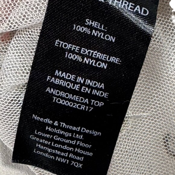 Needle Thread Heavily Beaded Top Sz XS Gray Embellished By Hand Luxury Event - Picture 15 of 16